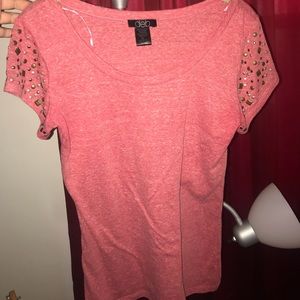 Coral Studded Tee-Deb